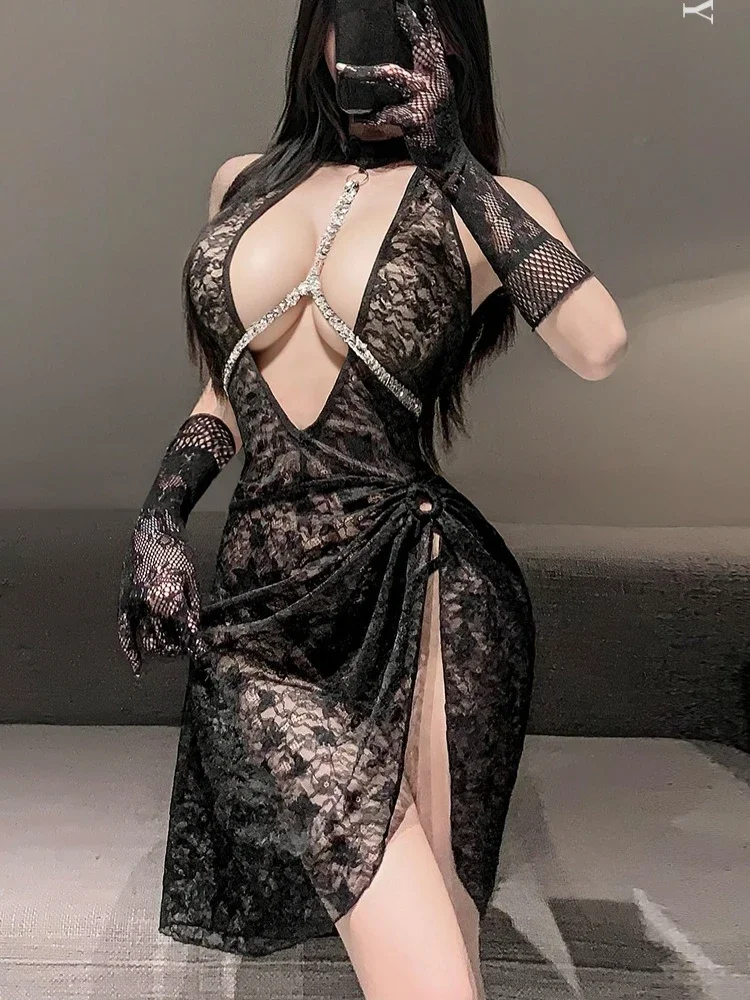 Gaun Lingerie Berenda Erotis,  - Babydoll Chemise Night ulasan dan harga