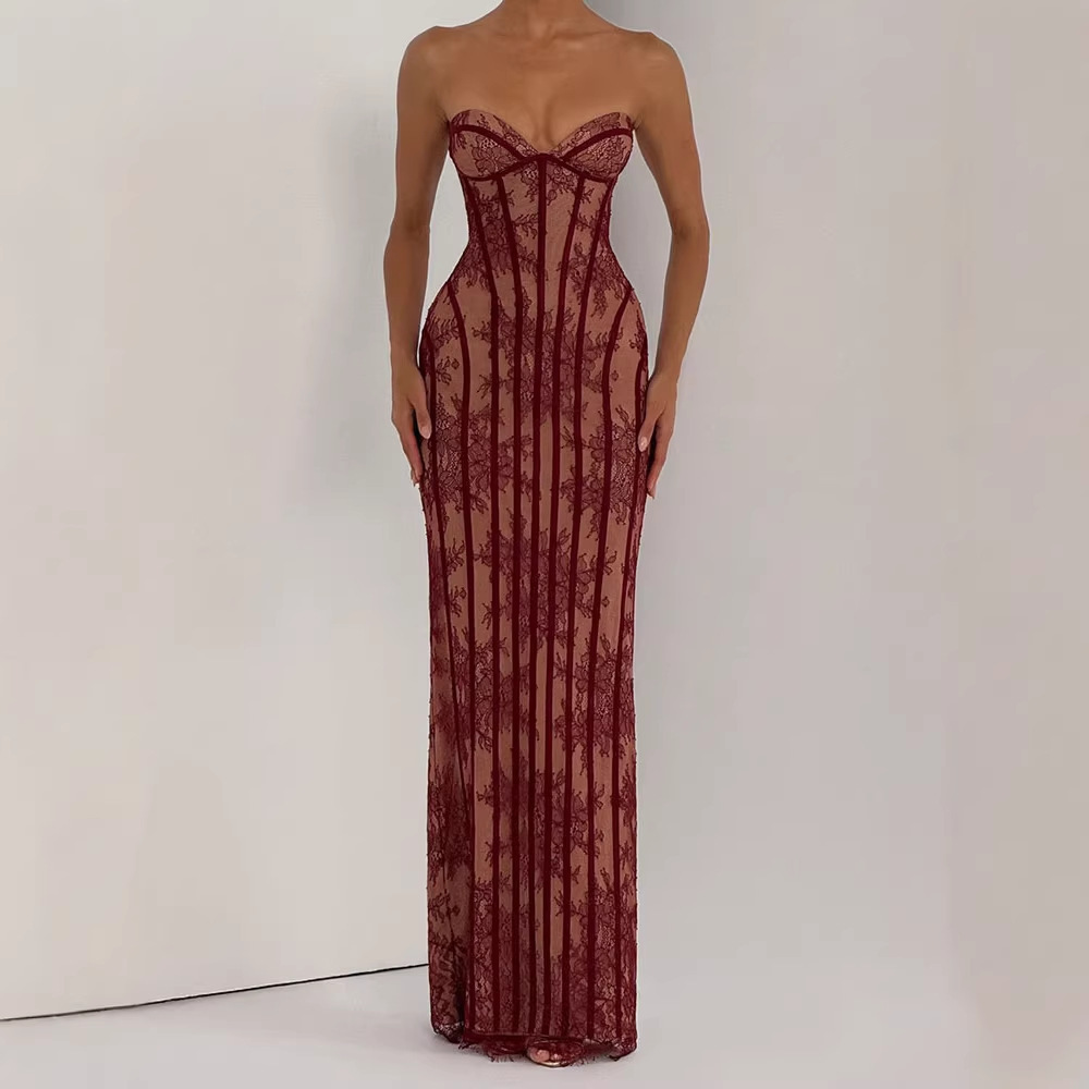 Gaun Maxi Bodycon Tanpa Tali u - Strapless Bra Backless ulasan dan harga