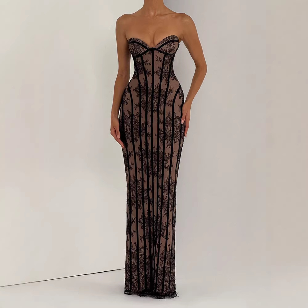 Gaun Maxi Bodycon Tanpa Tali u - Strapless Bra Backless ulasan dan harga